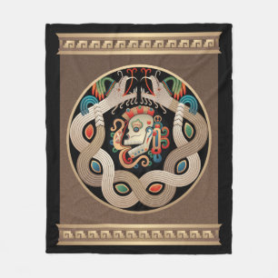 Manta Polar Serpientes y cráneo mayas