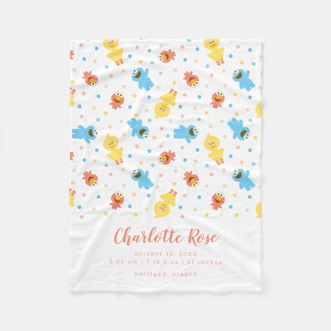 Manta Polar Sesame Pals White Polka Dot Birats (Anverso)