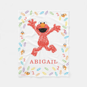 Manta Polar Sesame Street Elmo Cumpleaños con crayón