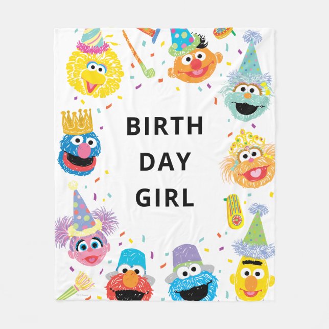 Manta Polar Sesame Street Pals Confetti Birthday (Anverso)