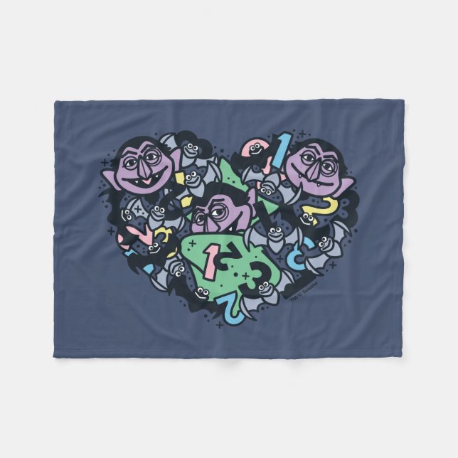 Manta Polar Sésamo | Conde von Count Doodle Heart (Frente (Horizontal))