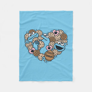 Manta Polar Sésamo   Cookie Monster Doodle Heart