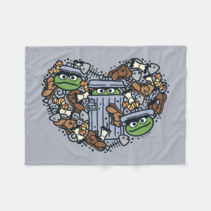 Manta Polar Sésamo   Oscar el Corazón de Doodle de Grouch