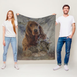 Manta Polar Sétter irlandés con codo de madera