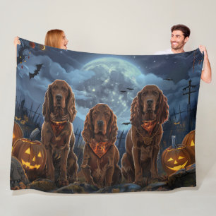 Manta Polar Setter Rojo Irlandés Halloween Espeluznante