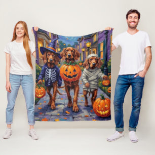 Manta Polar Setter Rojo Irlandés Pidiendo Dulces en Halloween