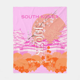 Manta Polar Seúl Corea del Sur Viaja arte, rosa