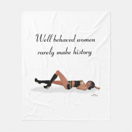 Manta Polar Sexy Brunette Pinup Chica Sleeping Fleece Blanket
