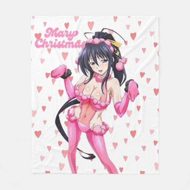 Manta Polar Sexy Santa Marry Cristmas Pink Heart Anime Diva (Anverso)