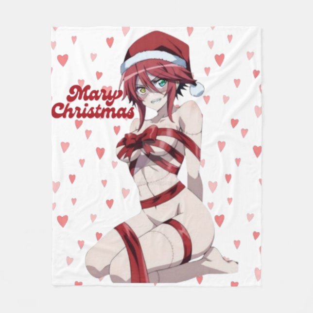 Manta Polar Sexy Santa Marry Cristmas Wrapped Anime Girl (Anverso)