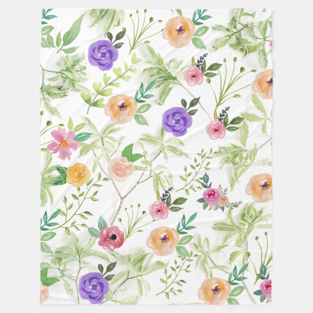 Manta Polar Shabby Chic Floral (Anverso)
