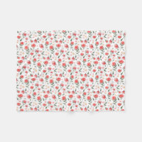 Shabby Chic Red Roses Bonito Fleece Blanket