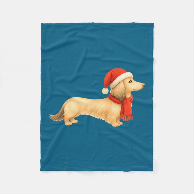 Manta Polar Shaded Cream Christmas Dachshund Dog Mom Funny Cut (Anverso)