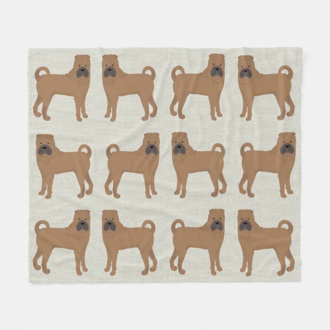Manta Polar Shar-Pei Fleece Blanket (Frente (Horizontal))