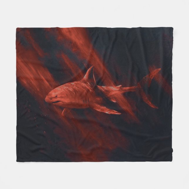 Manta Polar Shark Red 50 x 60 Fleece Blanket (Frente (Horizontal))