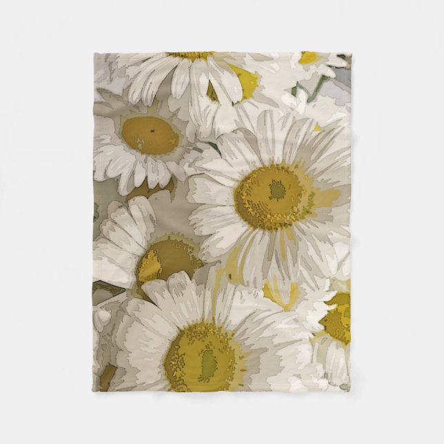 Manta Polar Shasta Daisies Design Fleece Blanket (Anverso)