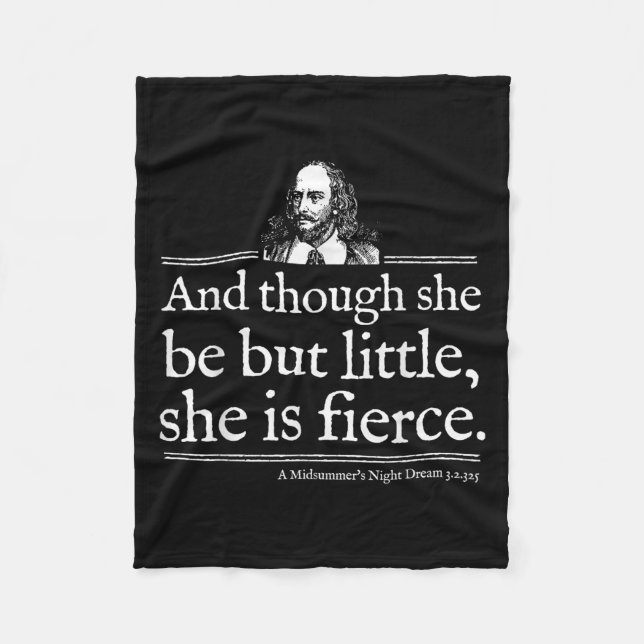 Manta Polar She Is Fierce Shakespeare Quote Shirt Theater Play (Anverso)
