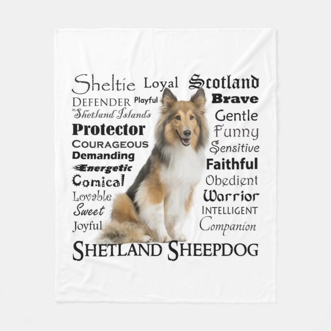 Manta Polar Sheltie Traits Fleece Blanket (Anverso)