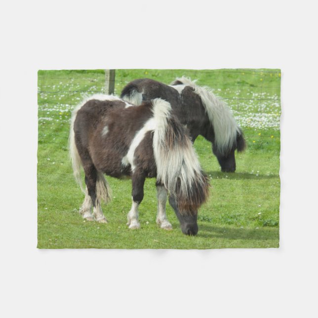 Manta Polar Shetland Paint Ponies de raza pura (Frente (Horizontal))