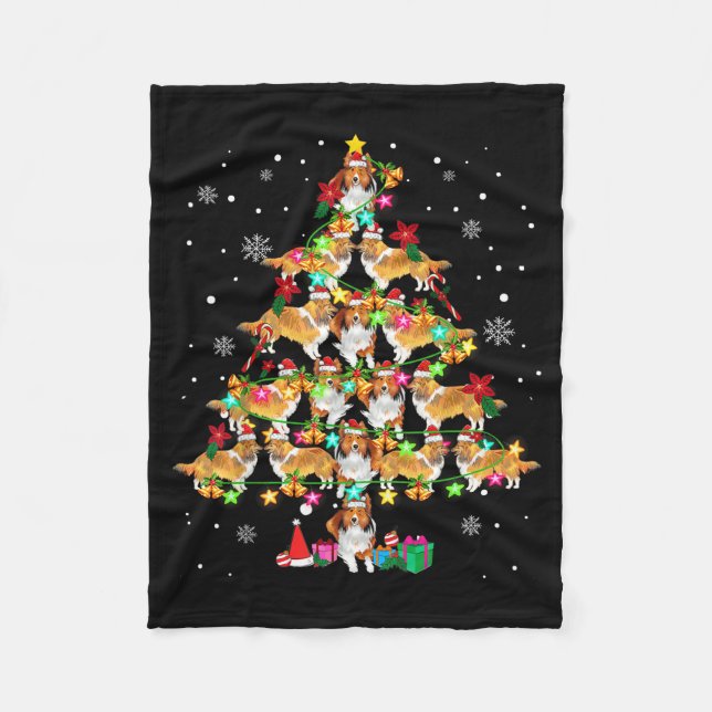 Manta Polar Shetland Sheepdog Christmas Tree Funny Sheltie Chr (Anverso)