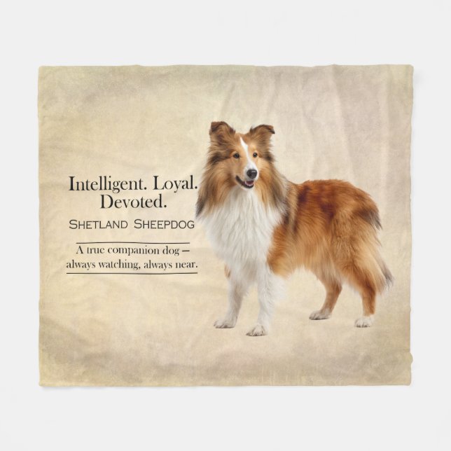 Manta Polar Shetland Sheepdog Companion and Devotion (Frente (Horizontal))