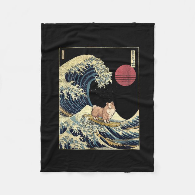 Manta Polar Shetland Sheepdog Sheltie Japanese Kanagawa Wave F (Anverso)