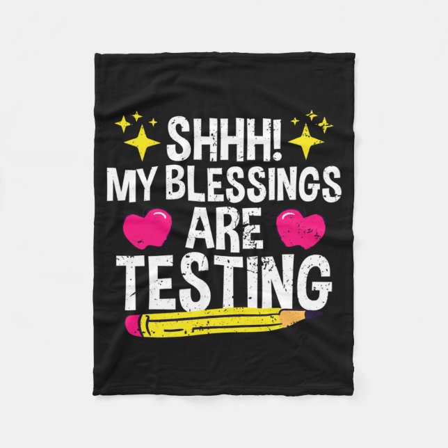 Manta Polar Shh Mis Bendiciones Son El Día De Prueba (Anverso)