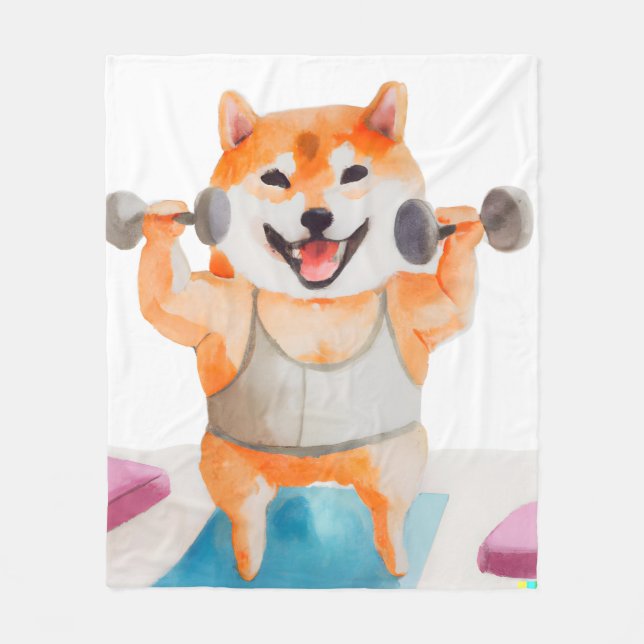 Manta Polar Shiba Inu practicando plaza de yoga (Anverso)
