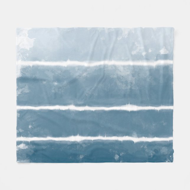 Manta Polar Shibori moderno Ombre Retro Tye Hippie Indigo (Frente (Horizontal))