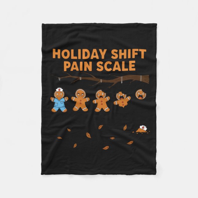 Manta Polar Shift Nurse Pain Scale Funny Gingerbread Rn Christ (Anverso)