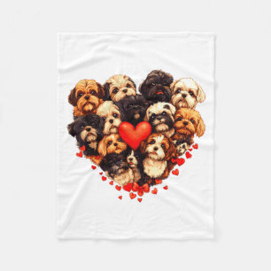 Manta Polar Shih Tzu Corazón Forma de Cute Shih Tzu Día de San