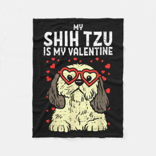 Manta Polar Shih Tzu Es Mi San Valentín Perro Lindo Día De San