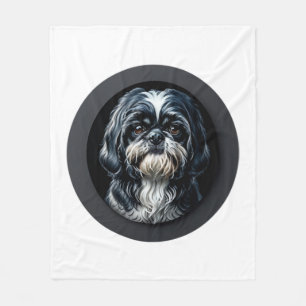 Manta Polar shih tzu negro
