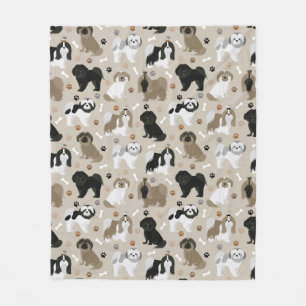 Manta Polar Shih Tzu Perro garras y hueso flamante