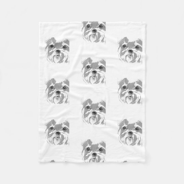 Manta Polar Shih Tzu Picture Fleece Blanket (Anverso)
