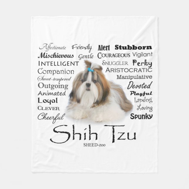 Manta Polar Shih Tzu Traits Fleece Blanket (Anverso)