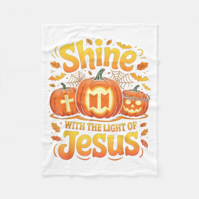 Manta Polar Shine With The Light Of Jesus Christian Halloween  (Anverso)