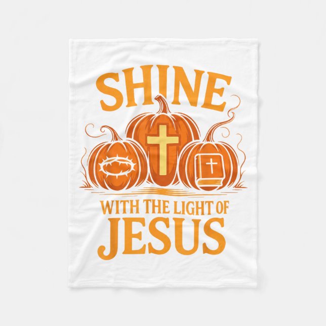 Manta Polar Shine With The Light Of Jesus Christian Halloween  (Anverso)