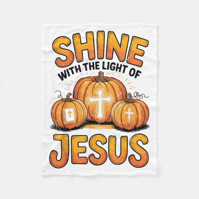 Manta Polar Shine With The Light Of Jesus Halloween Christian  (Anverso)
