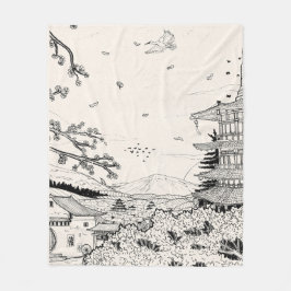 Manta Polar Shrine Shinto Fuji Edo Periodo Japón Inspire Shogu