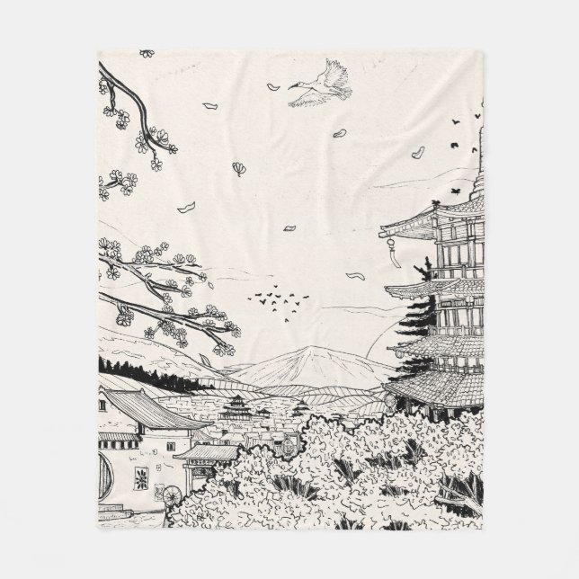 Manta Polar Shrine Shinto Fuji Edo Periodo Japón Inspire Shogu (Anverso)