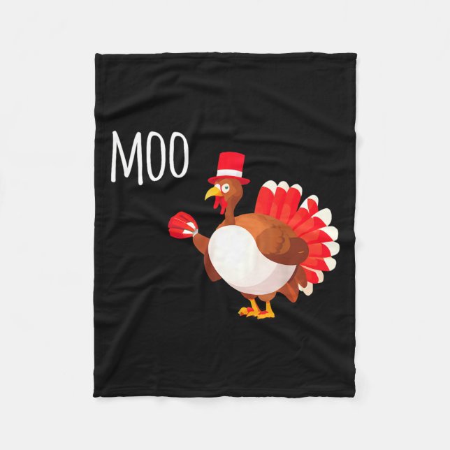 Manta Polar Side Eye Moo Turkey Funny Thanksgiving Autumn Fall (Anverso)