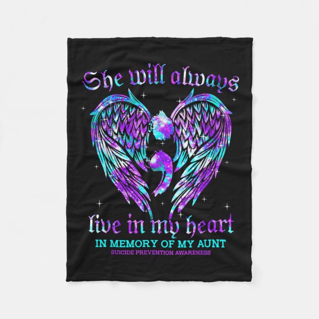 Manta Polar Siempre En Mi Corazón Mi Tía Prevención Del Suicid (Anverso)