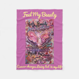Manta Polar Siente mi belleza cáncer Angel Chemo Fleece Blanke