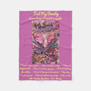 Manta Polar Siente mi belleza cáncer Angel Chemo Fleece Blanke