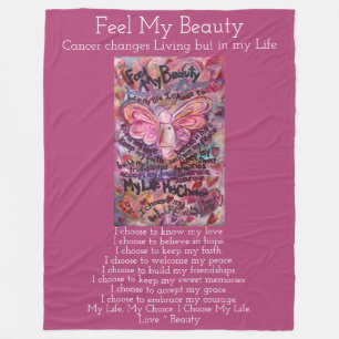 Manta Polar Siente mi belleza cáncer Angel Chemo Fleece Blanke