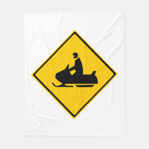 Manta Polar Signo de advertencia de moto de nieve en invierno