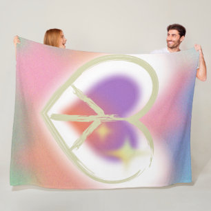 Manta Polar Signo de paz del corazón teñido