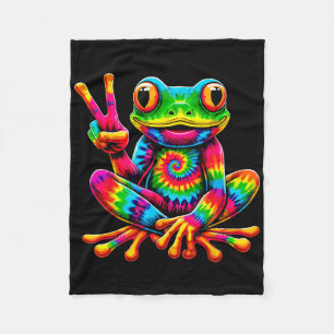 Manta Polar Signo de paz hippie de la rana de tinte
