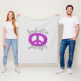 Manta Polar Signo de paz púrpura Personalizable